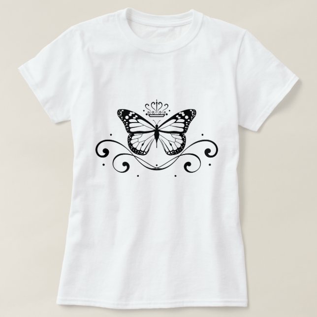 Elegant kunglig fjäril tee (Design framsida)