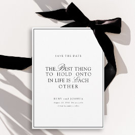 Elegant kunglig vit och svart bröllop spara datumet