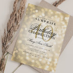 Elegant KURPRISE 40:e födelsedagen Glam Guld Ljus Inbjudningar<br><div class="desc">Elegant 40:e födelsedagsinbjudan till Party Shimmer Ljus. Med modern gnistra ljus. Underbar för 30:e,  40:e,  50:e,  60:e och 70:e födelsedag och mer!</div>