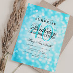 Elegant KURPRISE 40: e födelsedagens turkos Ljus Inbjudningar<br><div class="desc">Elegant 40:e födelsedagsinbjudan till Party Shimmer Ljus. Med modern gnistra ljus. Underbar för 30:e,  40:e,  50:e,  60:e och 70:e födelsedag och mer!</div>