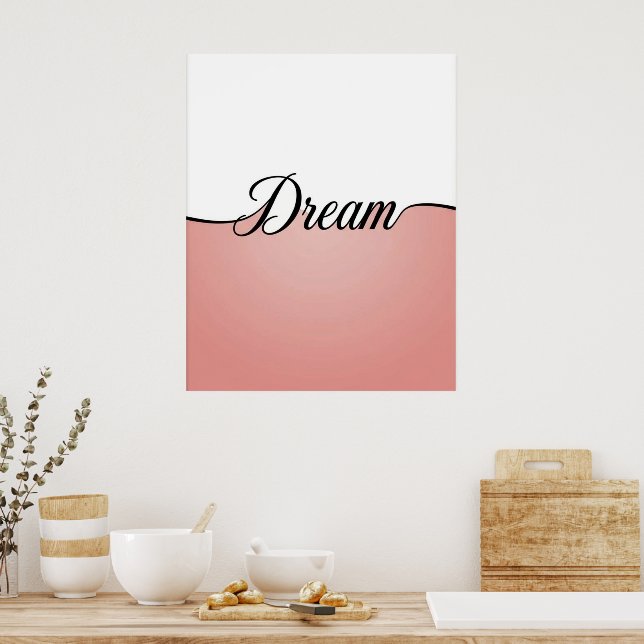 Elegant kursiv dröm minimalistisk väggutskrift poster (Kök)