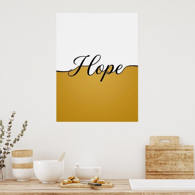 Elegant kursiv förhoppning minimalistisk väggutskr poster (Kök)