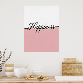 Elegant kursiv glädje minimalistisk väggutskrift poster