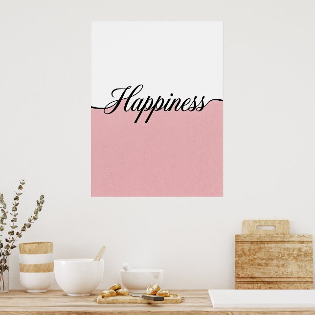 Elegant kursiv glädje minimalistisk väggutskrift poster (Kök)
