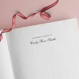 Elegant kursiv klassiker Denna bok tillhör Självfärgande Stämpel