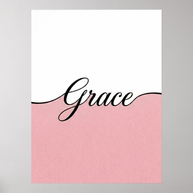Elegant kursiv nåd minimalistisk väggutskrift poster (Framsidan)