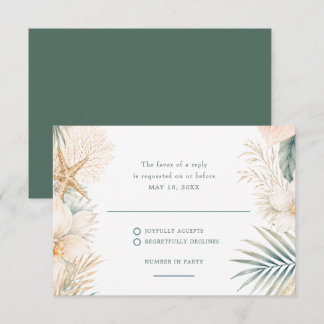 Elegant kustbröllop RSVP OSA Kort
