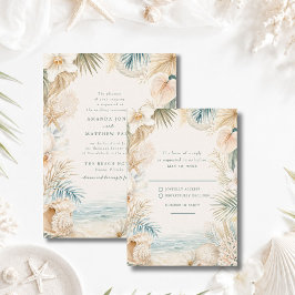 Elegant kustbröllop RSVP OSA Kort
