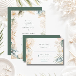 Elegant kustbröllop RSVP OSA Kort