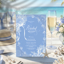 Elegant kustflört Oceanblå bröllopsdusch