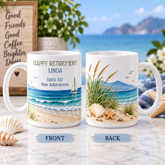 Elegant kusthavspresent för pensionärer kaffemugg