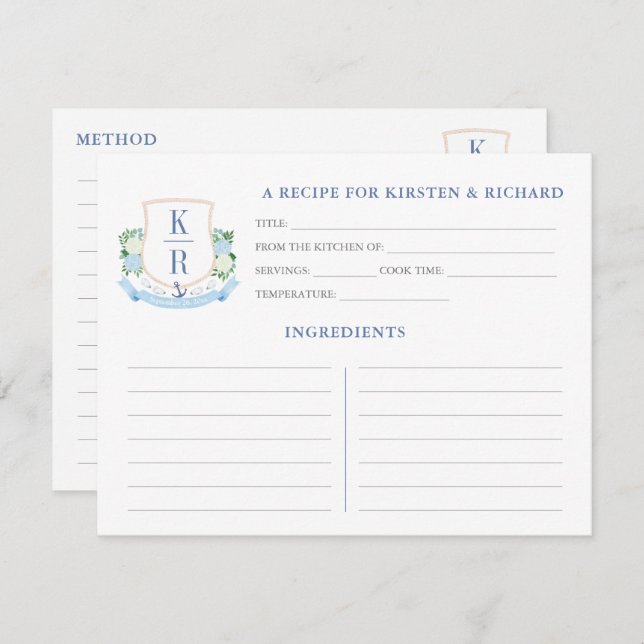 Elegant Kustmonogrammokort för Möhippa Inbjudningar (Fram/baksida)