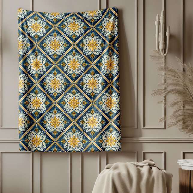 Elegant Kustnära Mönster med Medelhavskust Fleecefilt (Elegant Mediterranean Coastal-Inspired Patterns Fleece Blanket)