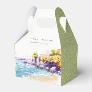 Elegant Kuststrandsnack Sjölandskap Bröllop Presentaskar
