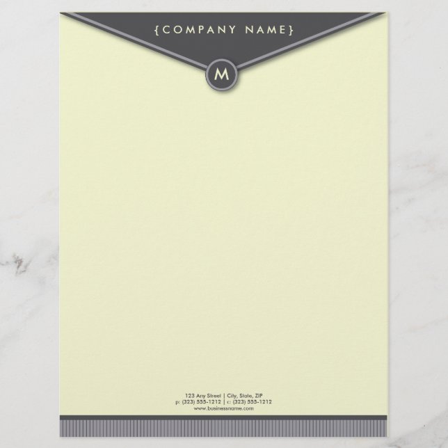 Elegant kuvert (skiffer) Monogram Letterhead Brevhuvud (Framsida)