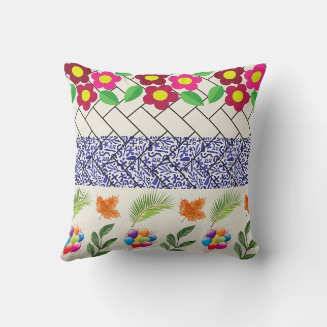 "Elegant Kvadratisk-formad Blommigt Pillow. Kudde (Baksida)