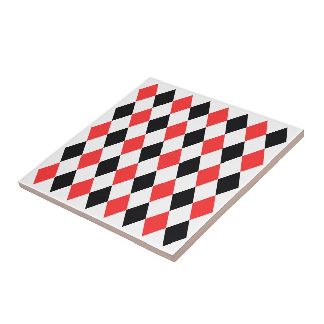Elegant, kvadratisk geometrisk mönster Black White Kakelplatta (Sidan)