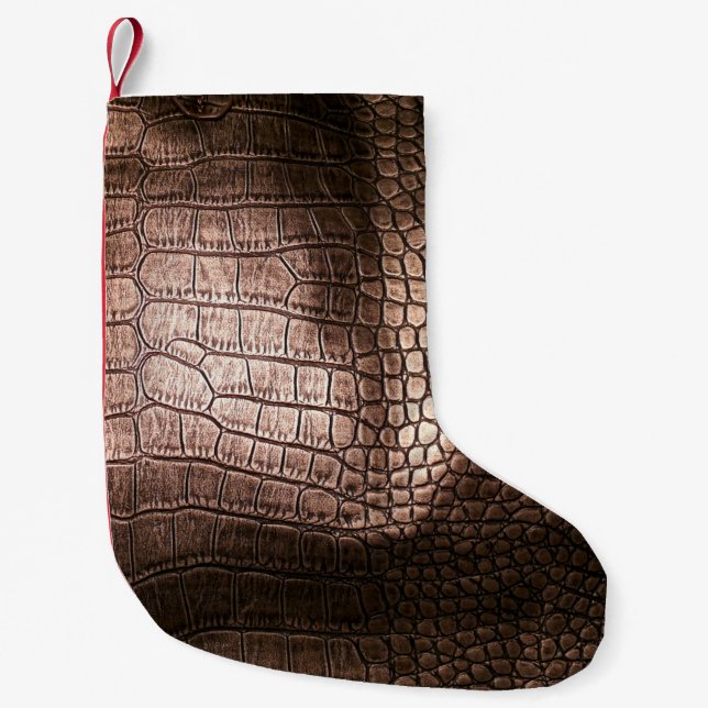 Elegant kväll, läder struktur. liten julstrumpa (Framsidan)