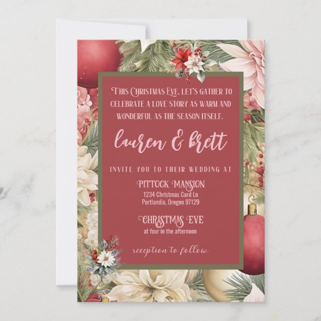 Elegant Kväll Romantic Photo Bröllop Inbjudningar (Framsida)