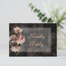 Elegant kväll Rose Gold bröllop RSVP 