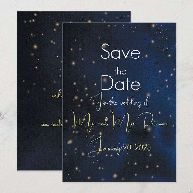 Elegant Kväll Save The Date Spara Datumet (Fram/baksida)