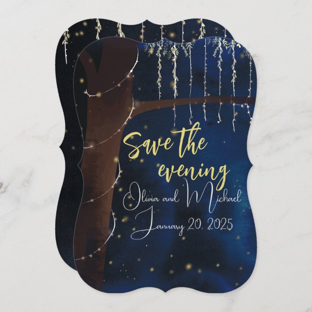 Elegant Kväll Spara Datum Spara Datumet (Fram/baksida)