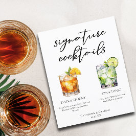 Elegant Kväve Namnteckning Cocktails Bröllop Menu