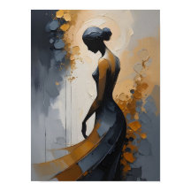 Elegant kvinna abstrakt väggkonst