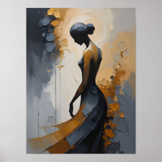 Elegant kvinna abstrakt väggkonst