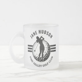Elegant kvinna golfspelare design frostad glasmugg