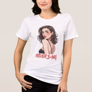 Elegant Kvinna i Black Dress T Shirt