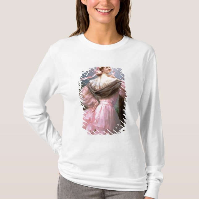 Elegant kvinna i en roträdgård t shirt (Framsida)