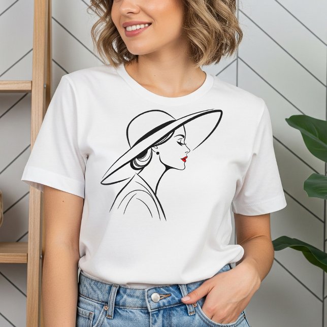 Elegant Kvinna i höggradig minimikonst T Shirt (Skapare uppladdad)