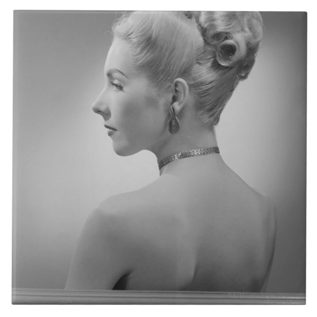 Elegant kvinna kakelplatta (Framsidan)