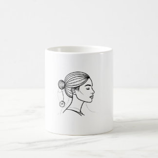 Elegant kvinna Linje Konst Kaffemugg