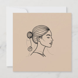 Elegant kvinna Linje Konst Kort