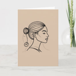 Elegant kvinna Linje Konst Kort