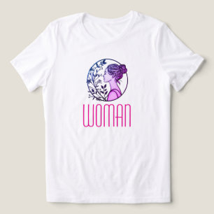 Elegant Kvinna med Bun & botaniska konst T Shirt