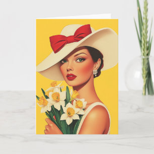 Elegant Kvinna med Daffodils Inbjudan
