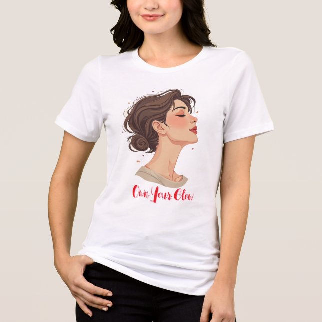Elegant Kvinna med lysande sjömil T Shirt (Framsida)