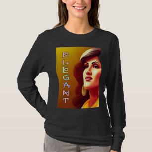 Elegant Kvinna med vackra doser T Shirt