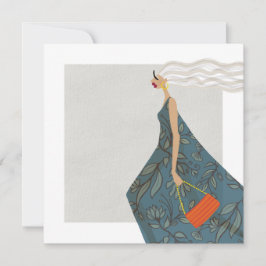 Elegant kvinna mode älskare illustration konstkort inbjudningar