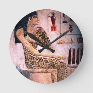 ELEGANT KVINNA, MODE OCH ANTIKENS EGYPTEN RUND KLOCKA