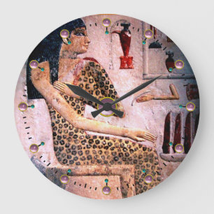 ELEGANT KVINNA, MODE OCH ANTIKENS EGYPTEN STOR KLOCKA