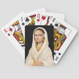 Elegant kvinna porträtt | Kulturell konstillustrat Casinokort