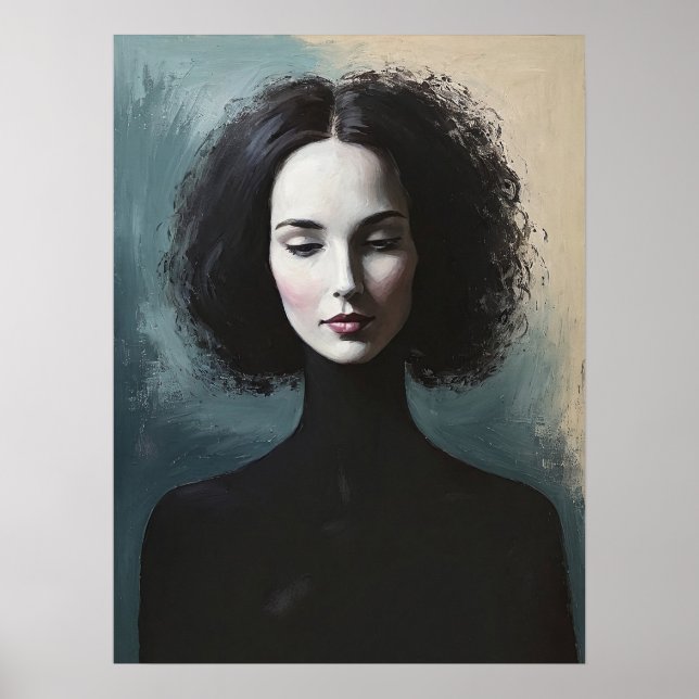 Elegant kvinna porträtt modern konst poster (Framsidan)