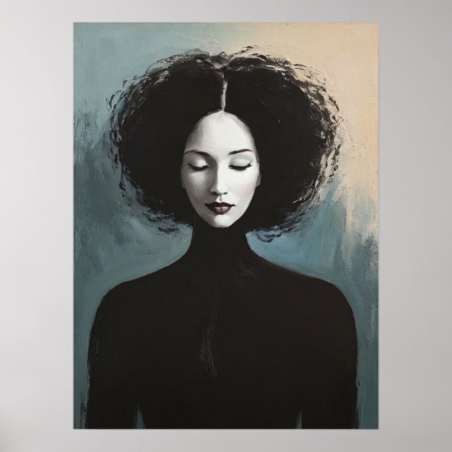 Elegant kvinna porträtt modern konst poster (Framsidan)