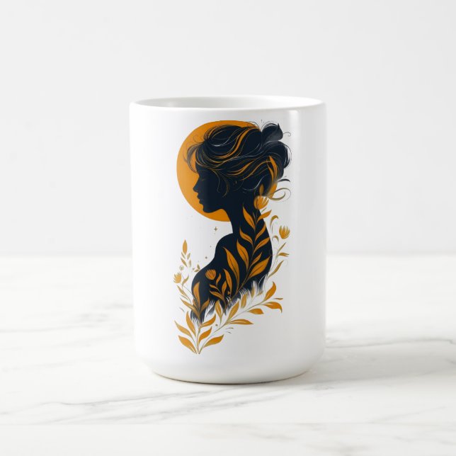 Elegant kvinna silhuett konst mugg (Center)