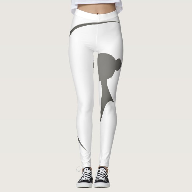 Elegant Kvinnlig Silhuett Minimalistisk Halvmåne K Leggings (Framsida)