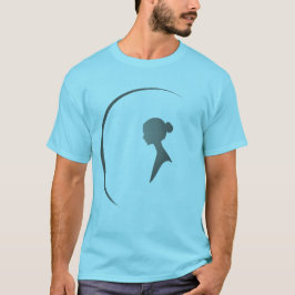Elegant Kvinnlig Silhuett Minimalistisk Halvmåne K T Shirt